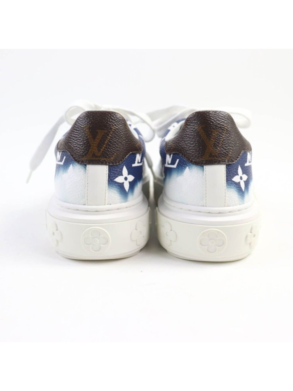 Louis Vuitton Time Out Line LV Escale Monogram Leather Sneakers Blue - Picture 5 of 14